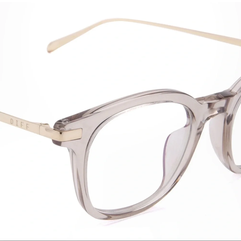 DIFF Caden Blue Light Glasses Vintage Crystal Frame Bluelight Blocking Lens NWT
